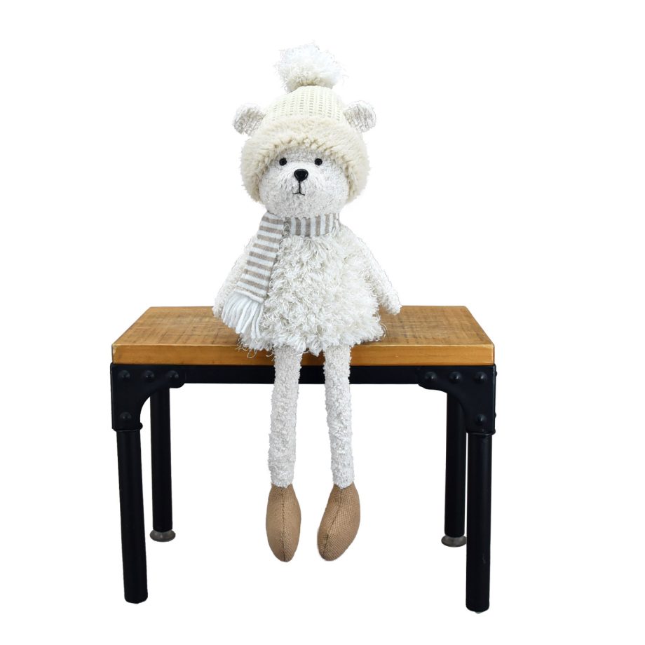 BEAR PLUSH DANGLING LEGS 20.5" CREAM/NATURAL
