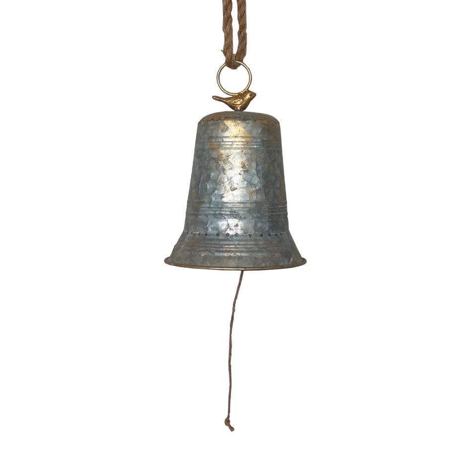 LIBERTY BELL GALVANIZED 6.5"x8" W/ ROPE HANGER