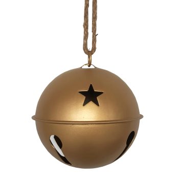 JINGLE BELL GOLD MATTE 5.5" W/ ROPE HANGER
