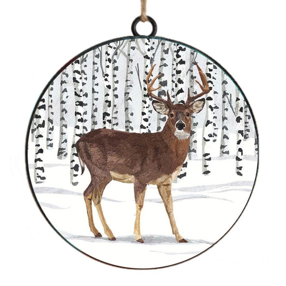 ORN METAL DISC 4" REINDEER