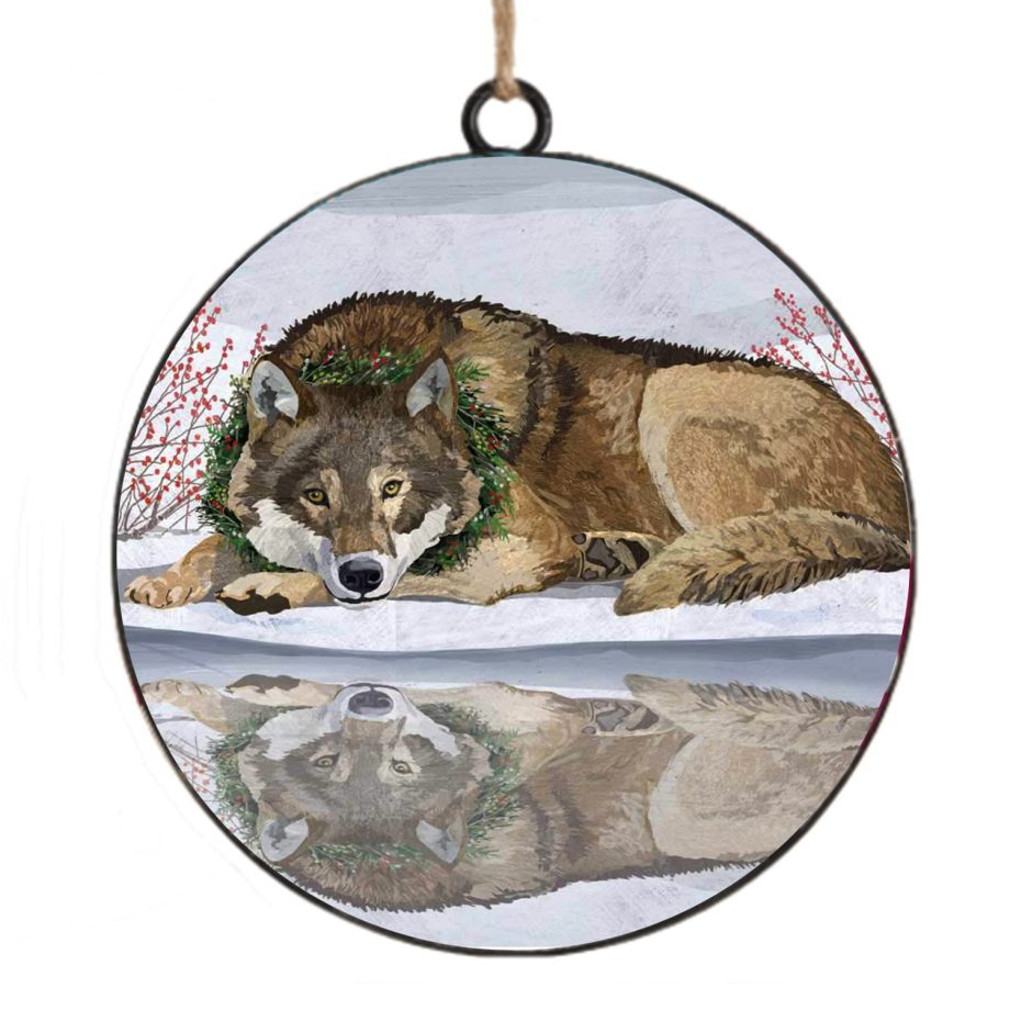 ORN METAL DISC 4" WOLF