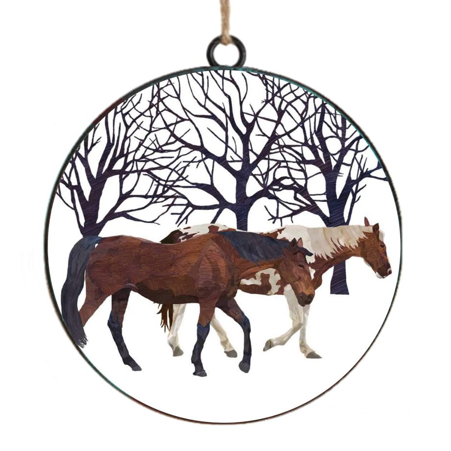 ORN METAL DISC 4" HORSES