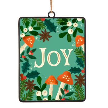 ORN METAL RECTANGULAR DISC 6" "JOY"