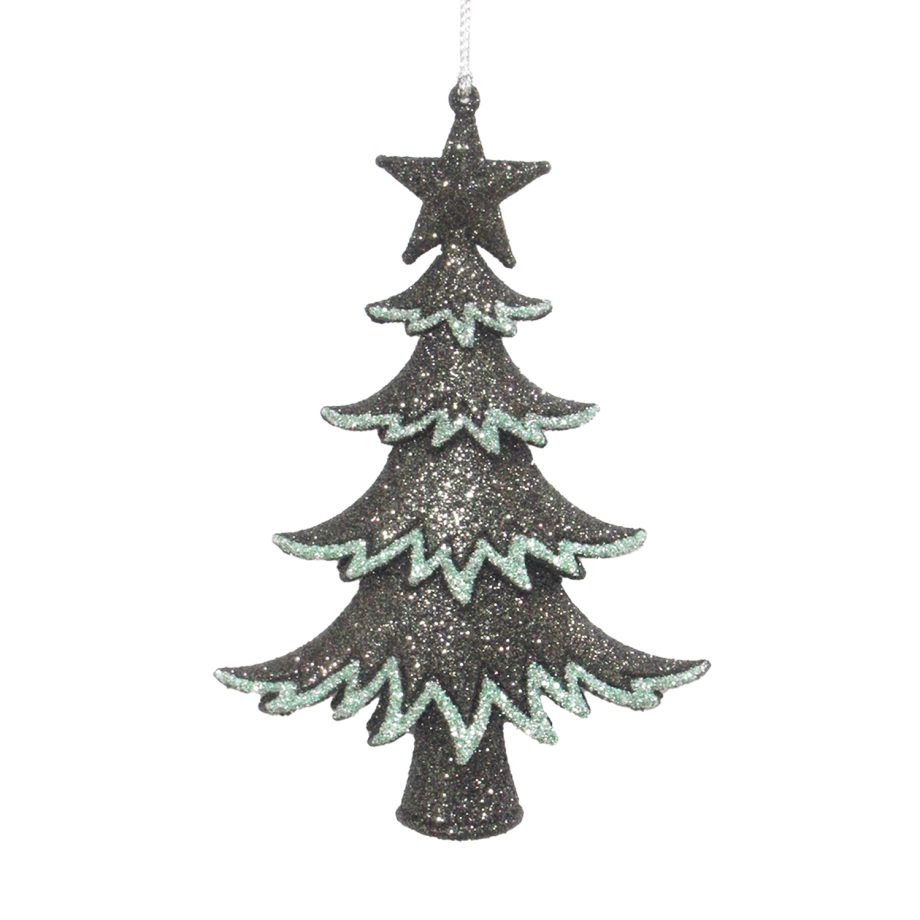 ORN MINT/DK FOREST GRN LAYERD TREE 5.5" W/ GLTR.
