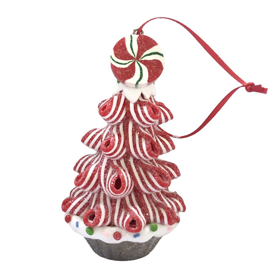 ORN CANDY CANE CANDY TREE 3.9" CLAY DOUGH