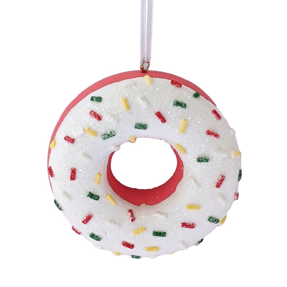 ORN CANDY SPRINKLE DONUT 2.6" CLAY DOUGH