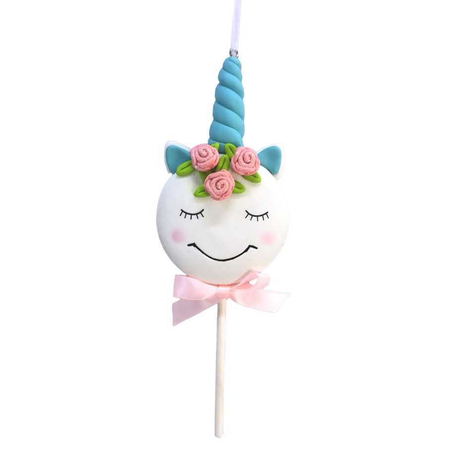 ORN CANDY SPRINKLE UNICORN HEAD 7.1" CLAY DOUGH