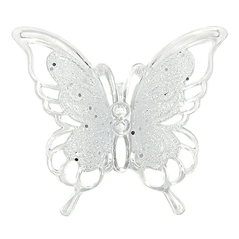 ORN CLEAR FROST BUTTERFLY 5.5" W/ GLTR.