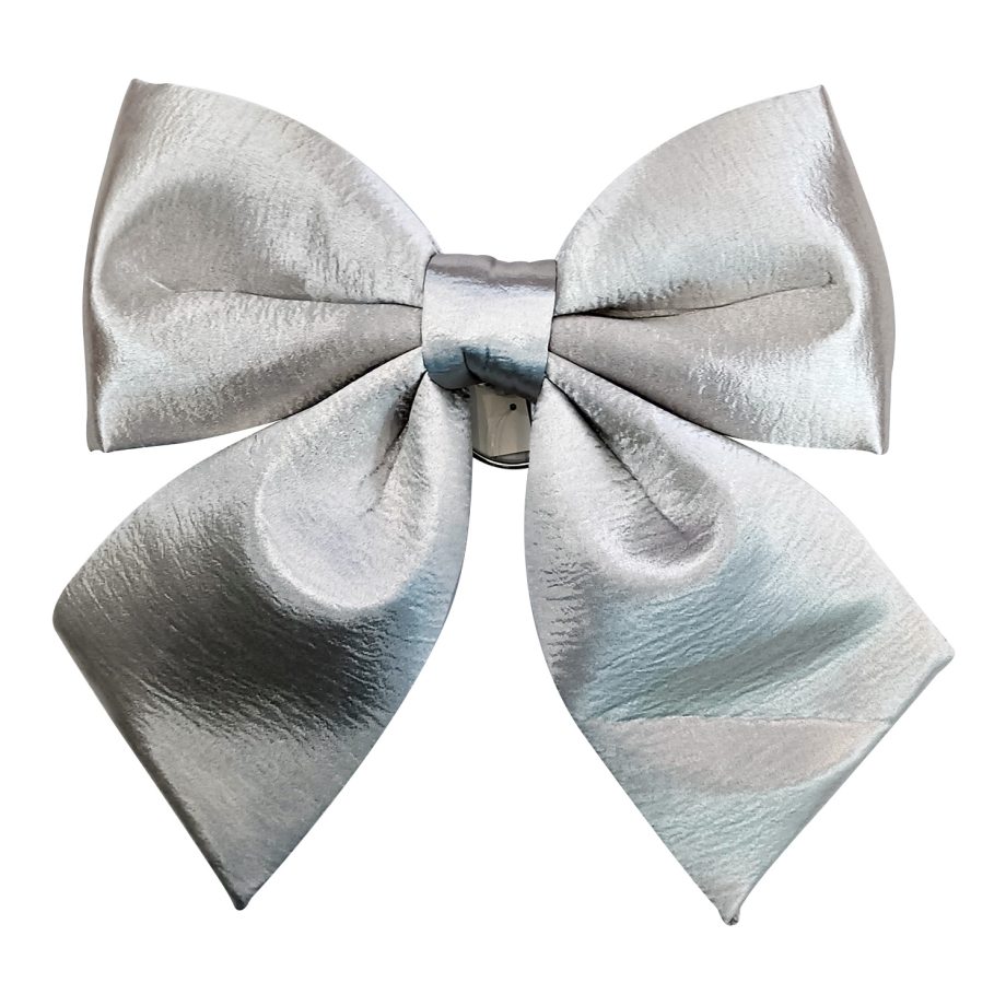 BOW SPONGE/FABRIC 13" SILVER