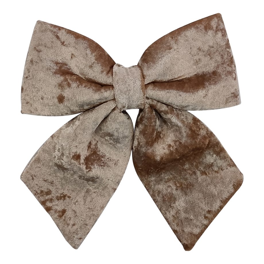 BOW SPONGE/FABRIC 8.5" ROSE GOLD VELVET