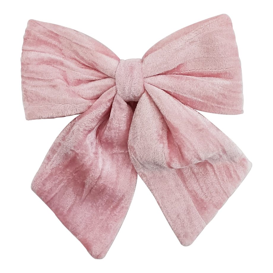 BOW SPONGE/FABRIC 8.5" PINK VELVET