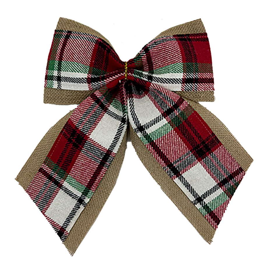 BOW BULRAP/PLAID 12"