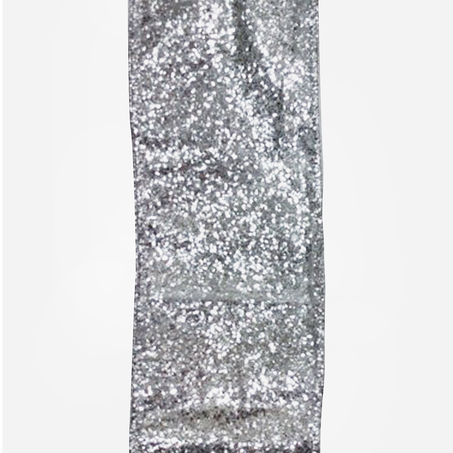 WIRED RIBBON 2.5"x10 YDS. SILVER W/ GLITTER