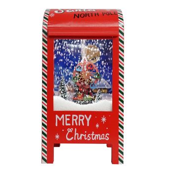SANTA MAILBOX WITH SKYWHEEL & TRAIN SNOWING SCENE 17"