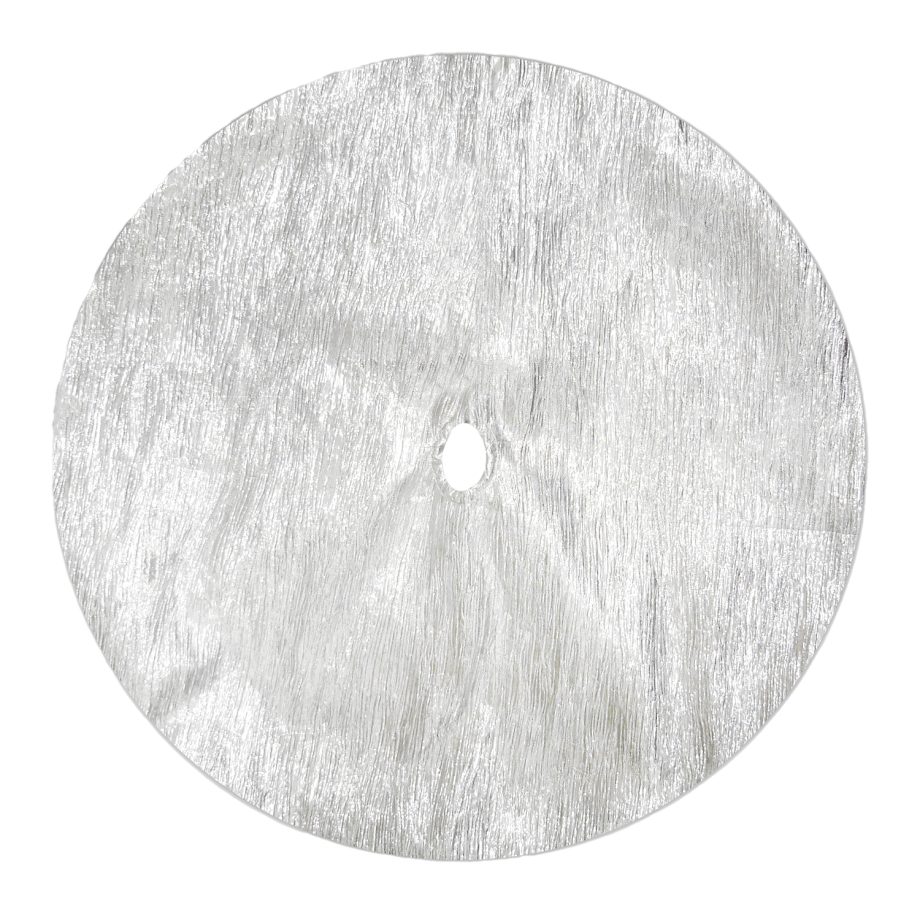 TREE SKIRT 20" MINI SILVER CRINKLE METALLIC