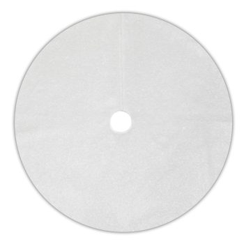 TREE SKIRT 48" WHITE IRID. CURLY FAUX FUR