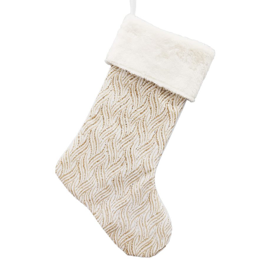 STOCKING 20" IVORY/GOLD