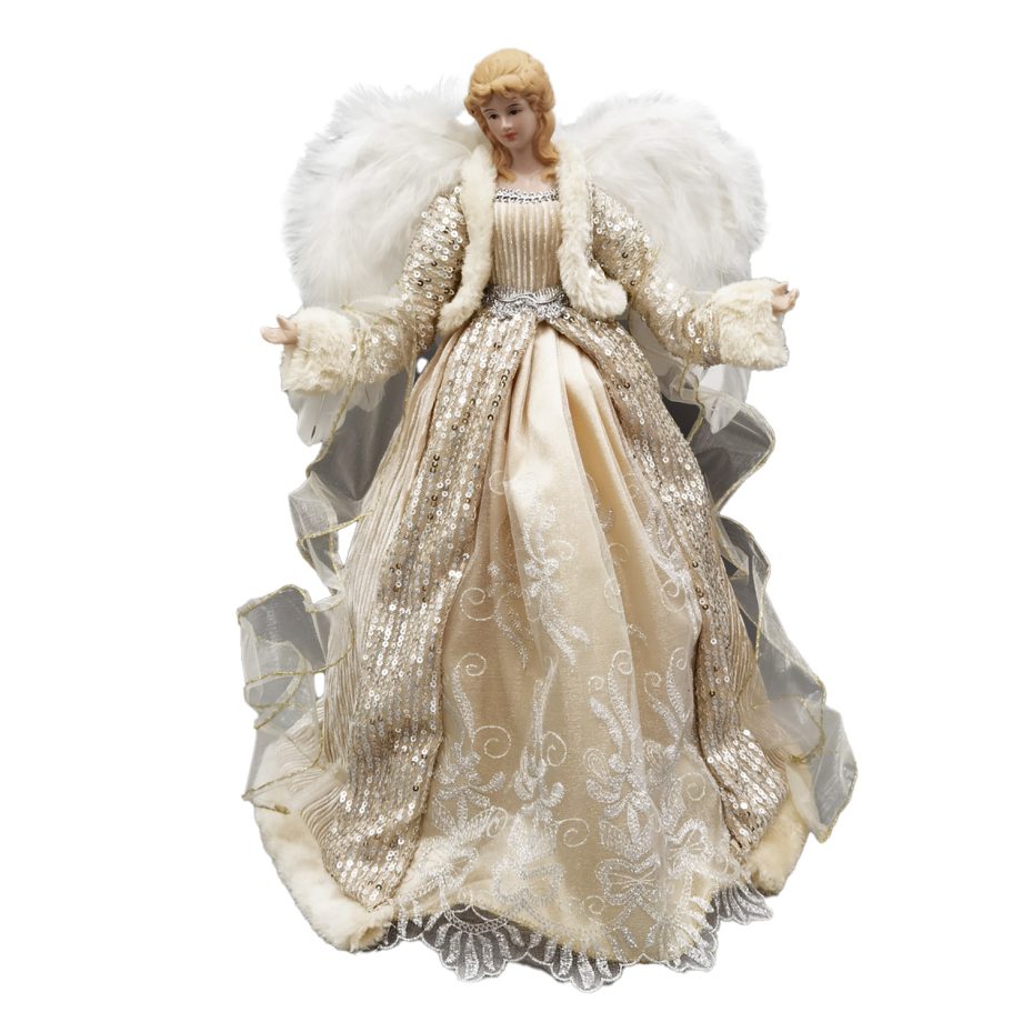 ANGEL TREE TOP 16" CHAMPAGNE/SILVER