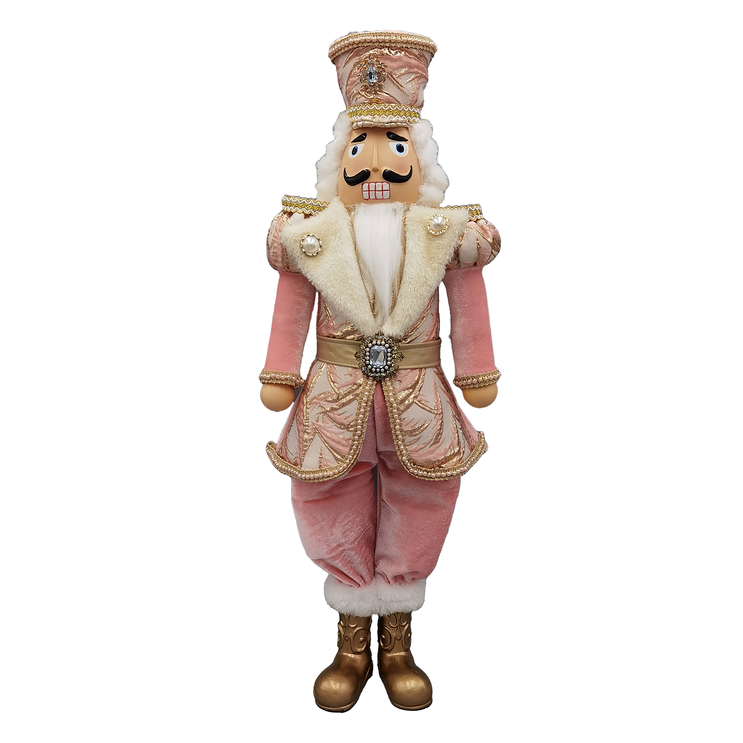 NUTCRACKER SOLDIER STANDING 22" PINK/GOLD Christmas Forever