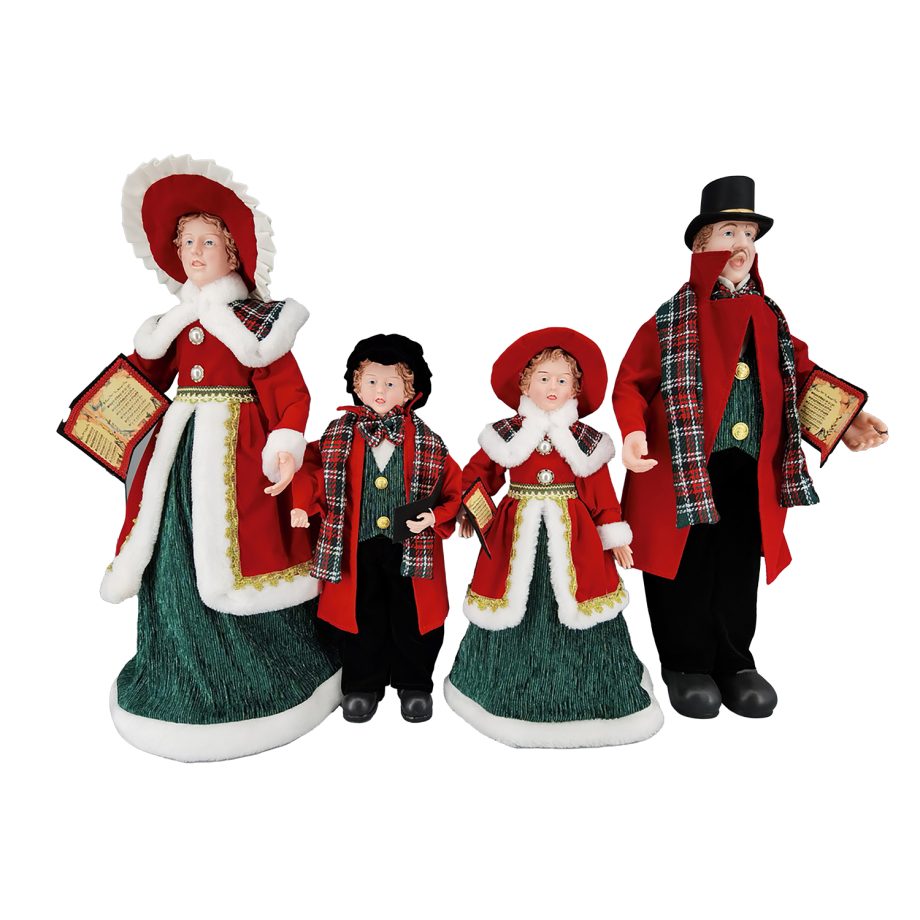 CAROLER FAMILY 4PC 20"-26" RED/GREEN/BLACK