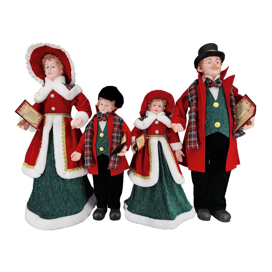 CAROLER FAMILY 4PC 29"-36" RED/GREEN/BLACK