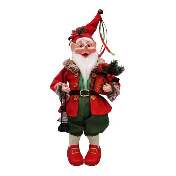 ELF BOY STANDING 16" RED/ GREEN/ BROWN