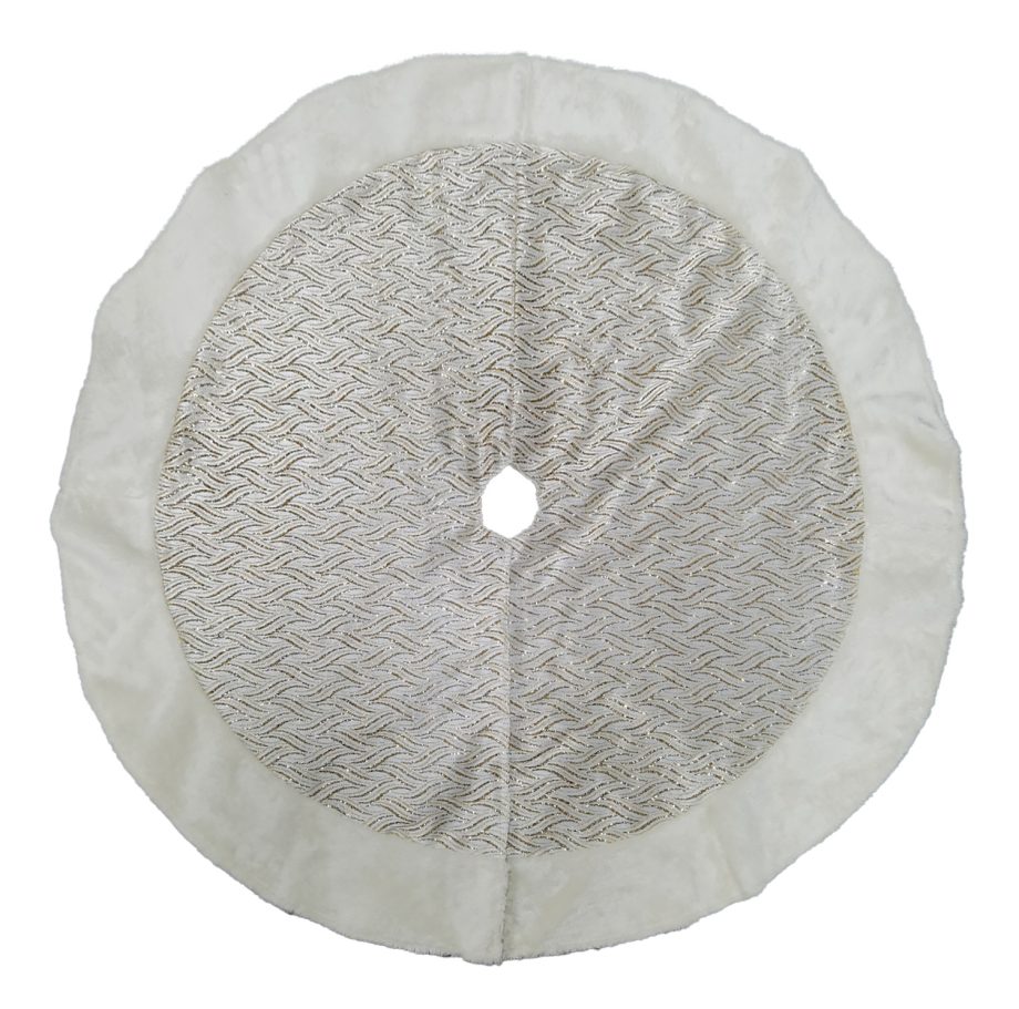 TREE SKIRT 48" IVORY/GOLD