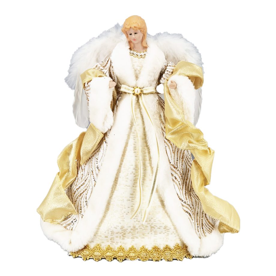 ANGEL TREE TOP 16" IVORY/GOLD
