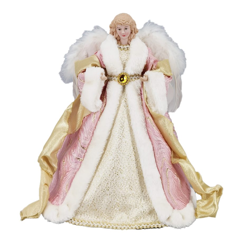 ANGEL TREE TOP 16" PINK/GOLD