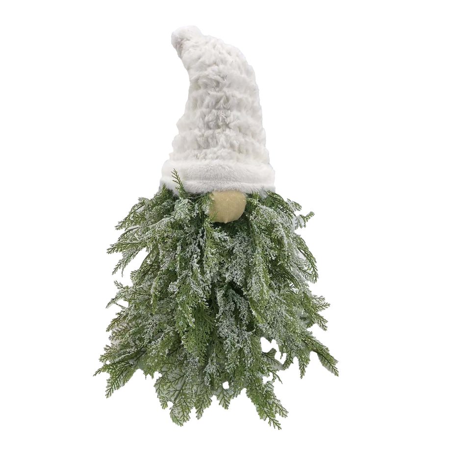 GNOME PINE BODY|FUR HAT GREEN/NATURAL 15.5"x19.5" FROSTED