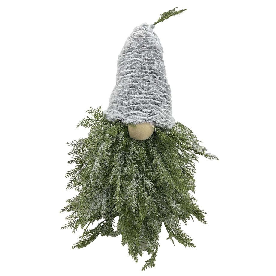 GNOME PINE BODY|FUR HAT GREEN/NATURAL 15.5"x19.5" FROSTED