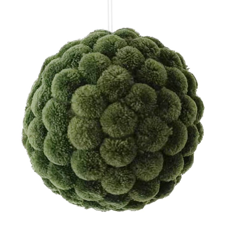 BALL FABRIC POM POMS 6" GREEN MOSS