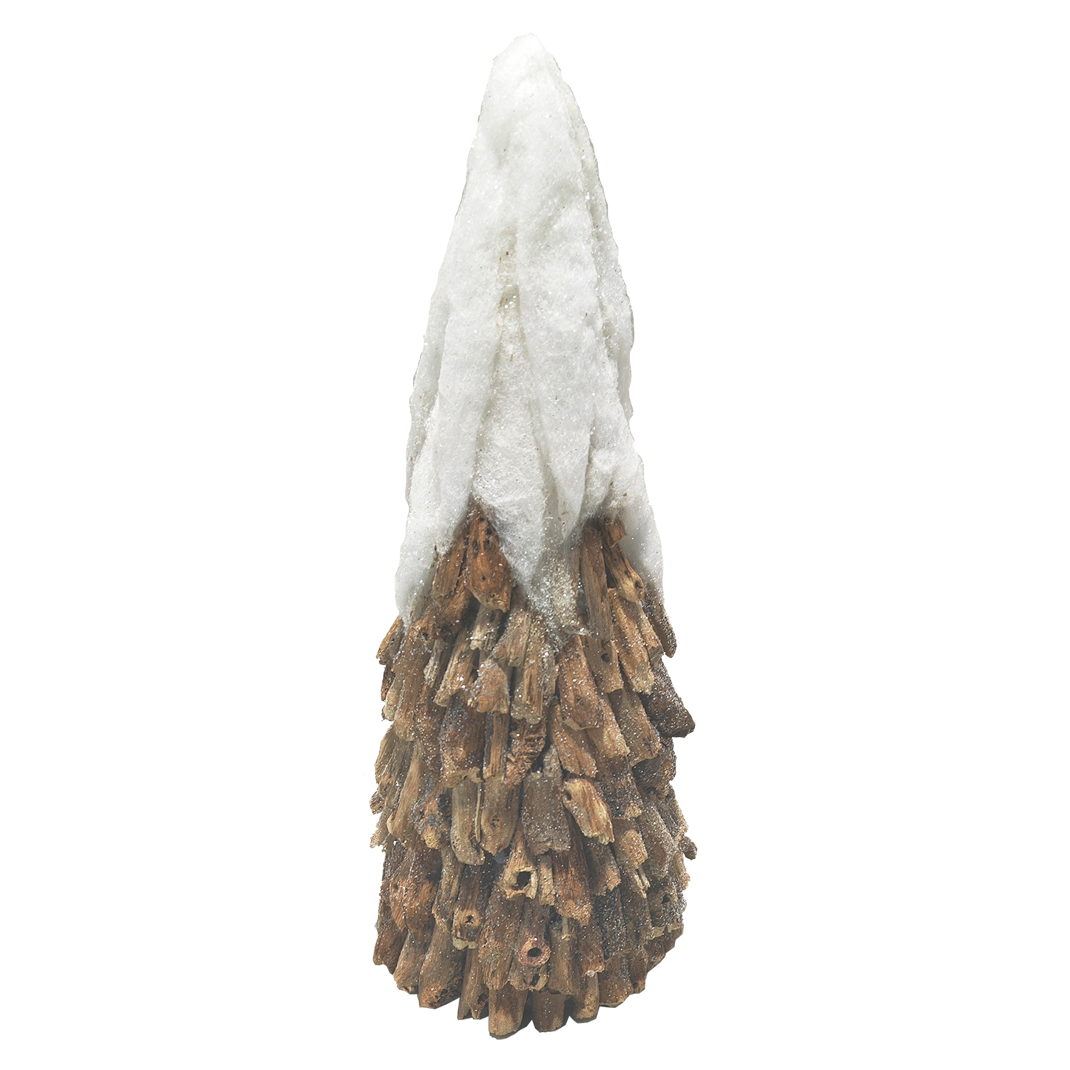 CONE TREE SNOW/RATTAN 13" NATURAL/BIRCH LOOK