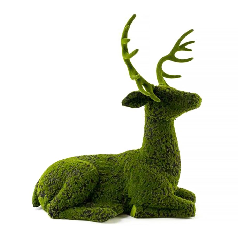 REINDEER SITTING 30.5"x34.5" MOSS GREEN
