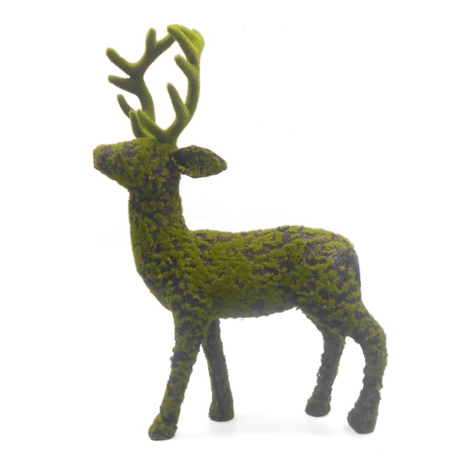 REINDEER STANDING 14"x20" MOSS GREEN