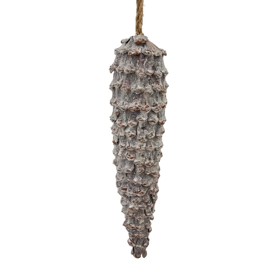 ORN NAT.DROP PINECONE FROSTED 12.5" GLITTER