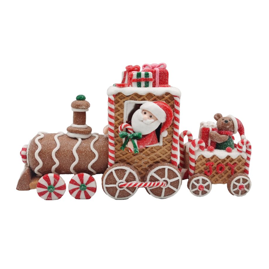 GINGERBREAD TRAIN W/ SANTA 6.7" CLAY DOUGH