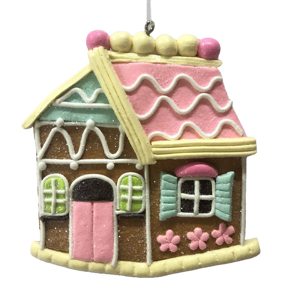ORN GINGERBREAD HOUSE 3.9" CLAY DOUGH