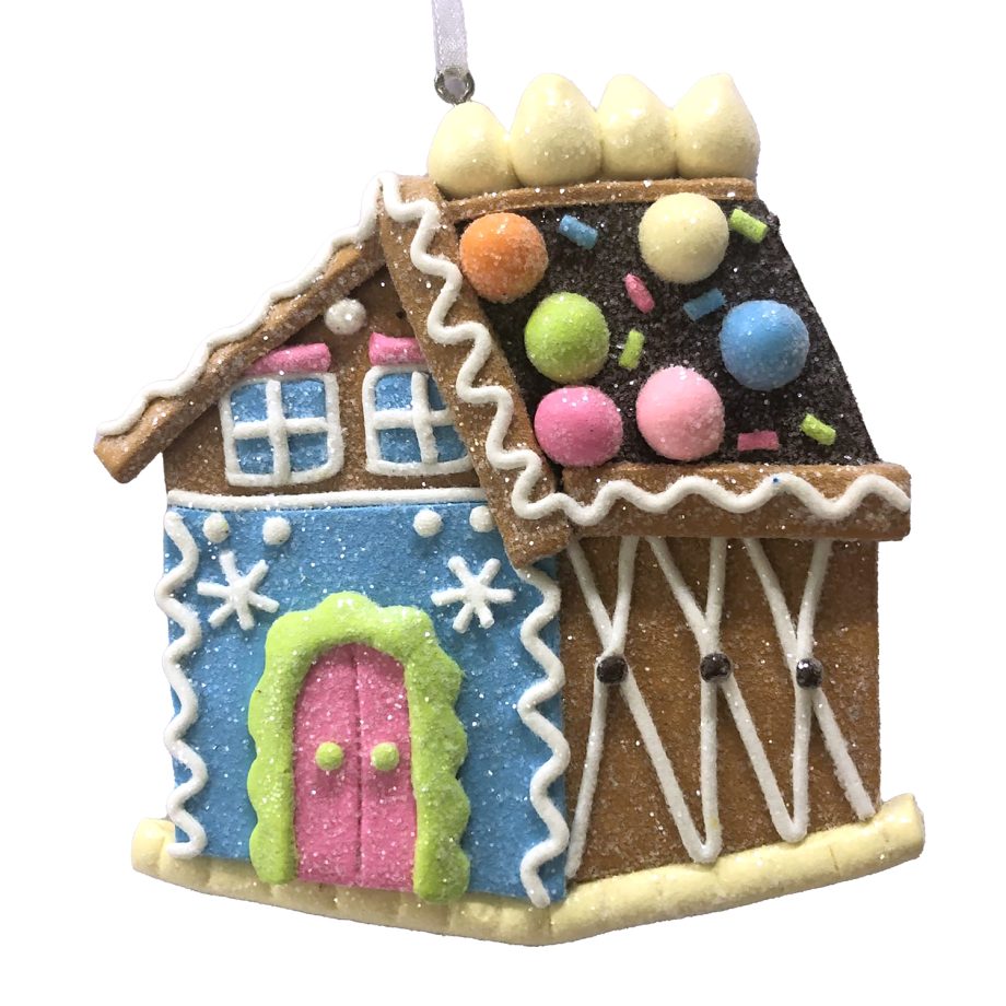 ORN GINGERBREAD HOUSE 3.9" CLAY DOUGH