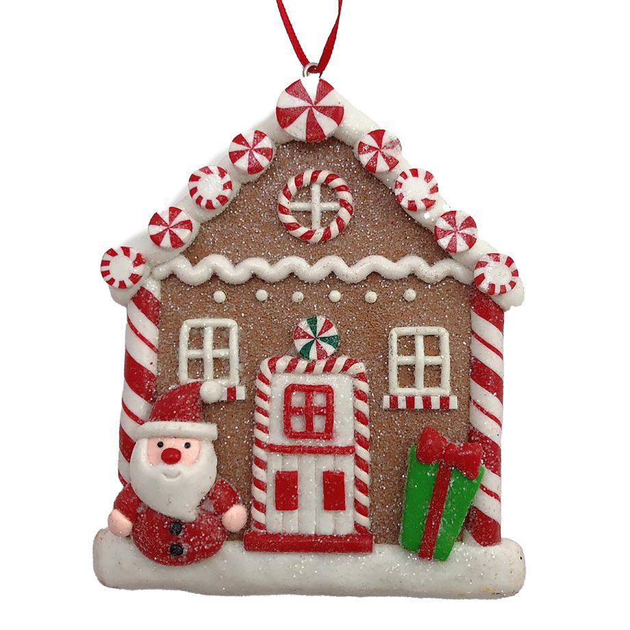 ORN GINGERBREAD HOUSE 4.5" CLAY DOUGH