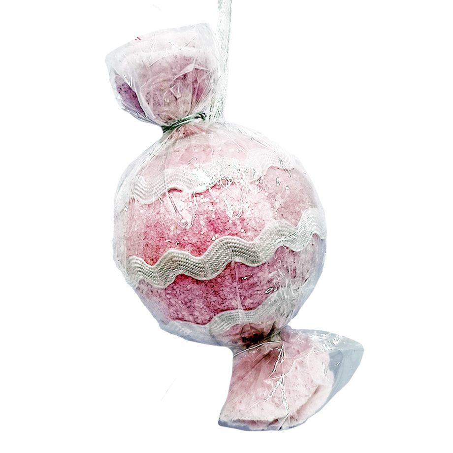 ORN CANDY SPRINKLE SWEET 4" PINK W/ GLITTER & LACE