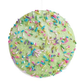 ORN CANDY SPRINKLE MACAROON 3.5" GREEN