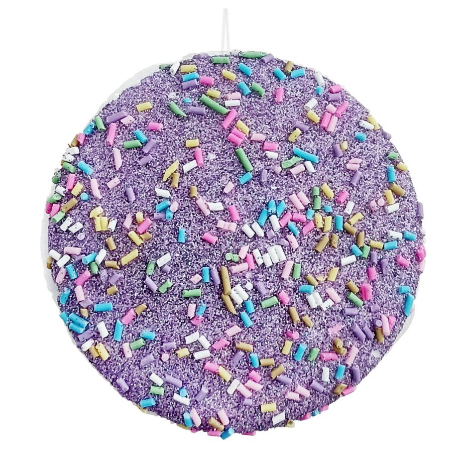 ORN CANDY SPRINKLE MACAROON 3.5" PURPLE