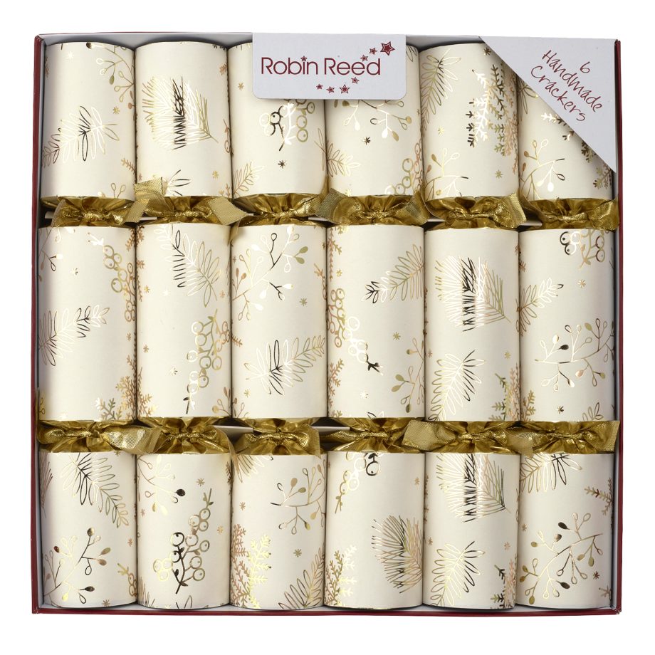 CHRISTMAS CRACKER PREMIUM 6PCX12" GOLD LEAF W/ PICCADILLY GIFT INSIDE