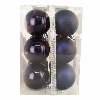 BALLS BOXED 12PC 60MM ROYAL BLUE SHINY/ MATTE