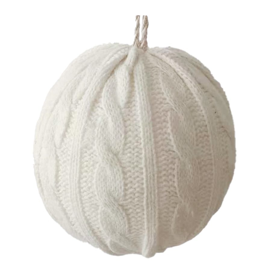 BALL FABRIC KNITTED 4" WHITE