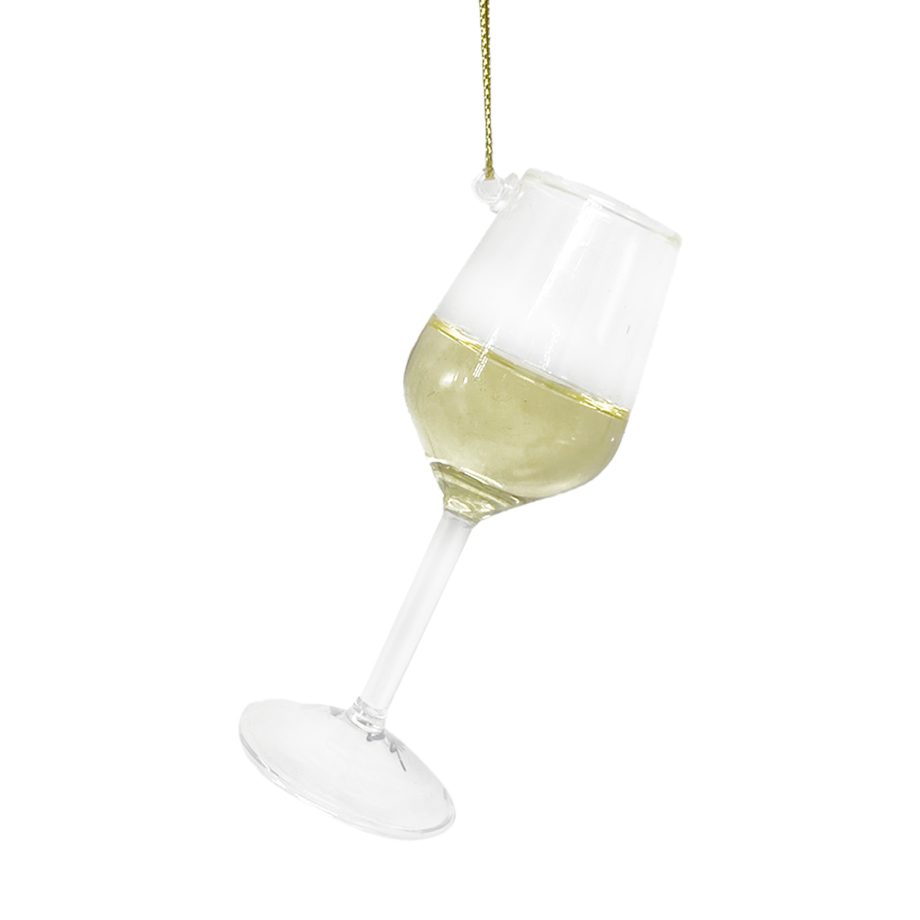 ORN GLASS CHAMPAGNE 4" YELLOW