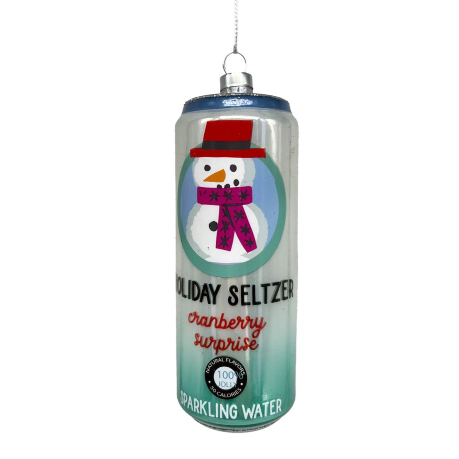 ORN GLASS SNOWMAN SELTZER 5" MULTI