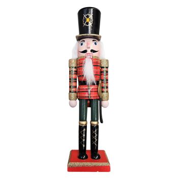 NUTCRACKER WOODEN STANDING 12" PAINTED TARTON