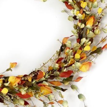 FALL GARLAND MIXED LEAF W/ MINI CLUSTER BERRIES71" ORANGE/MULTI